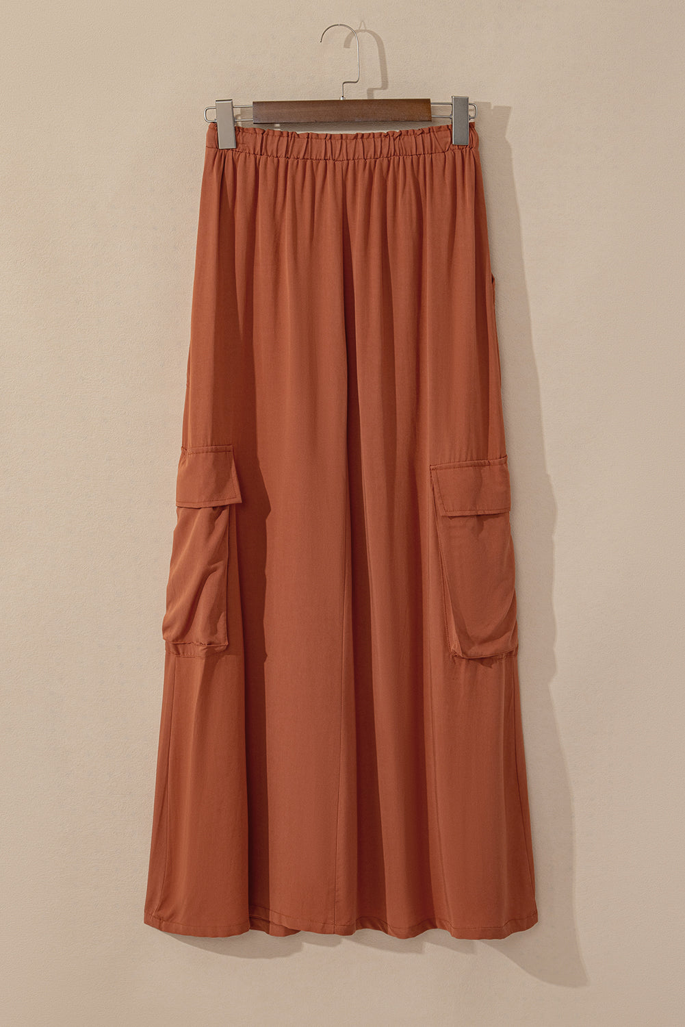 Cargo Pocket Drawstring Waist Maxi Skirt