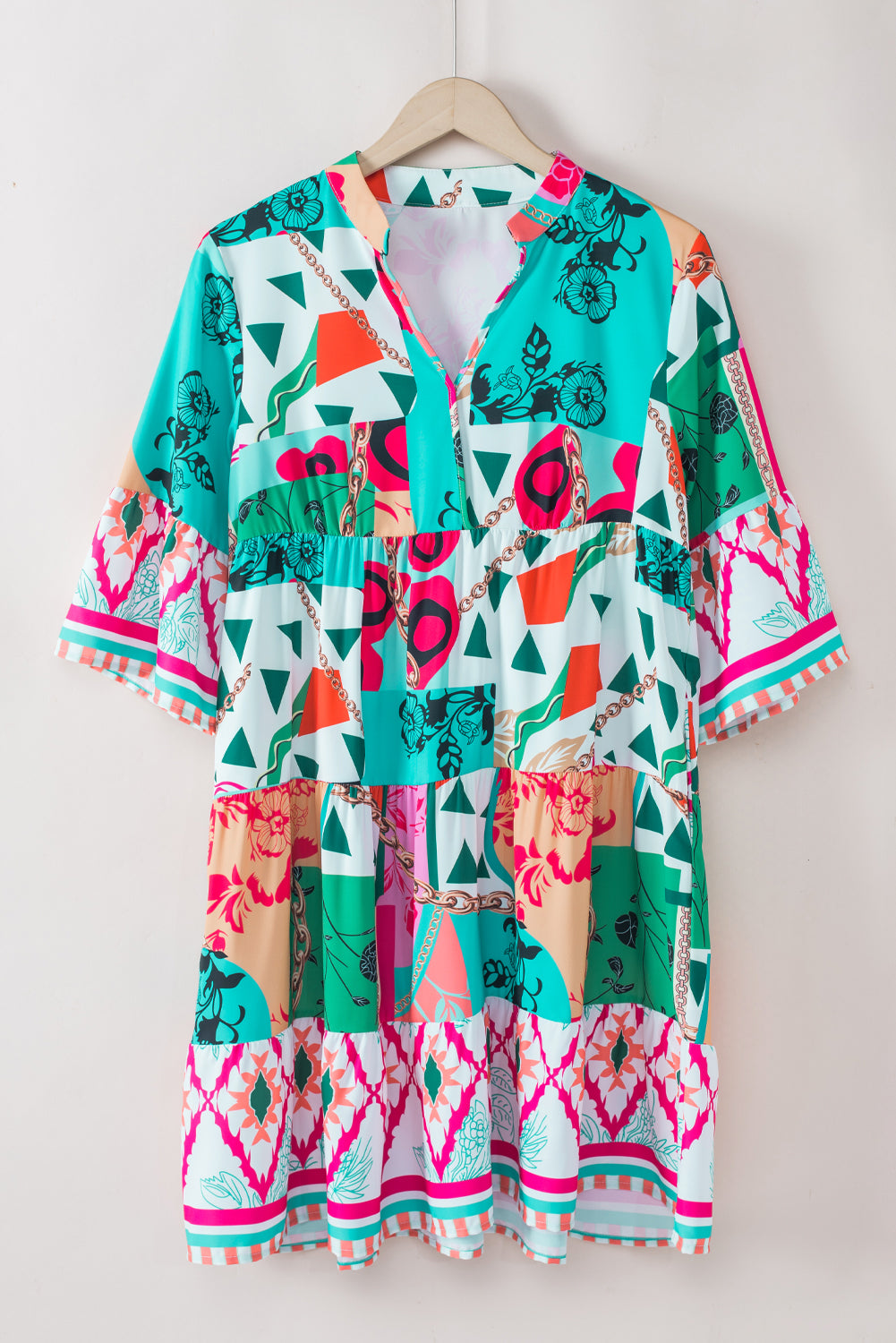 Multicolor Abstract Printed Dress