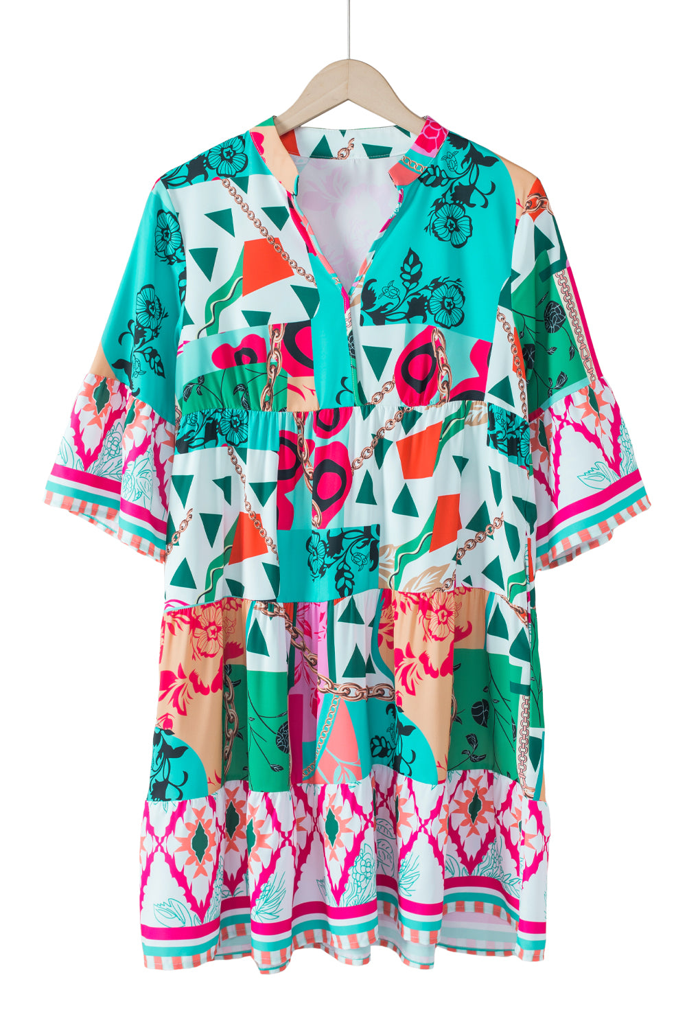 Multicolor Abstract Printed Dress