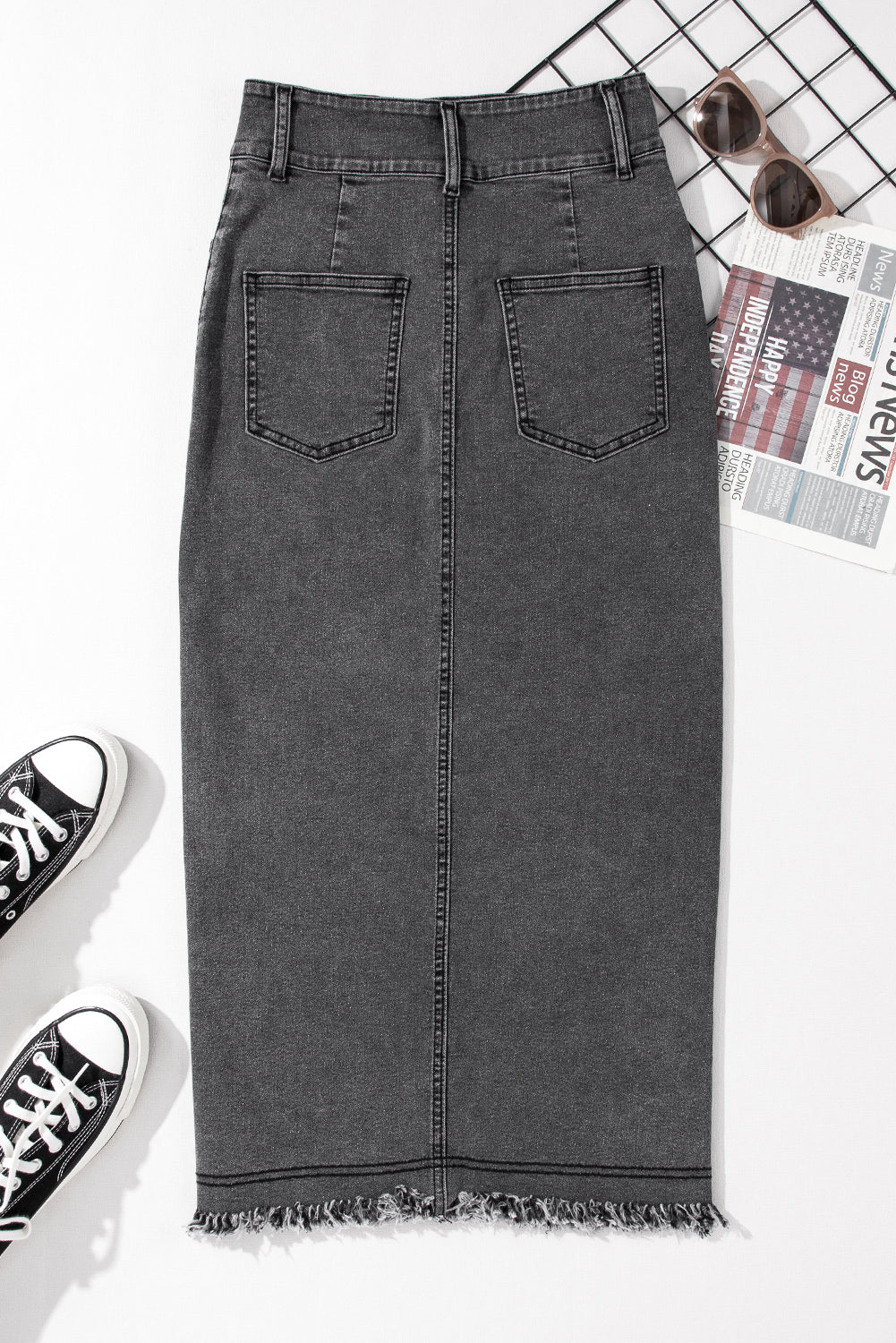 Black Denim Skirt