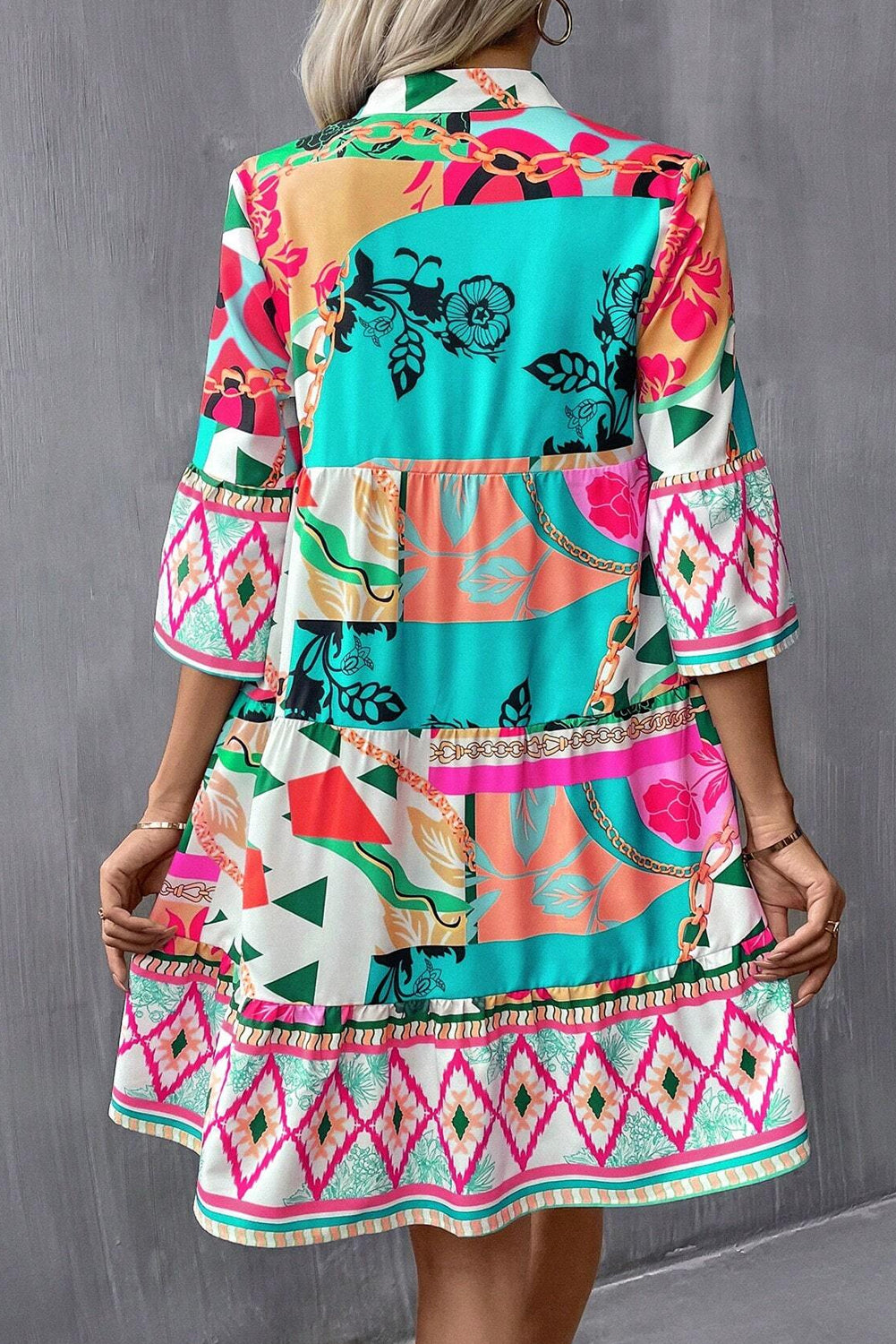 Multicolor Abstract Printed Dress